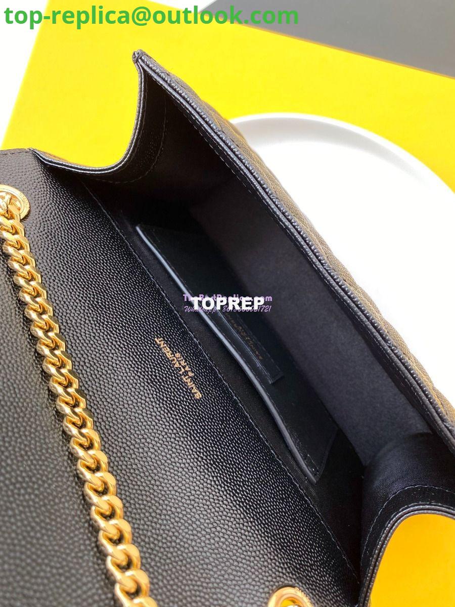 Replica YSL Envelope small bag in mix matelassé grain de poudre embossed leather 526286 black GHW 10 Replica YSL Envelope small bag in mix matelassé grain de poudre embossed leather 526286 black GHW 10