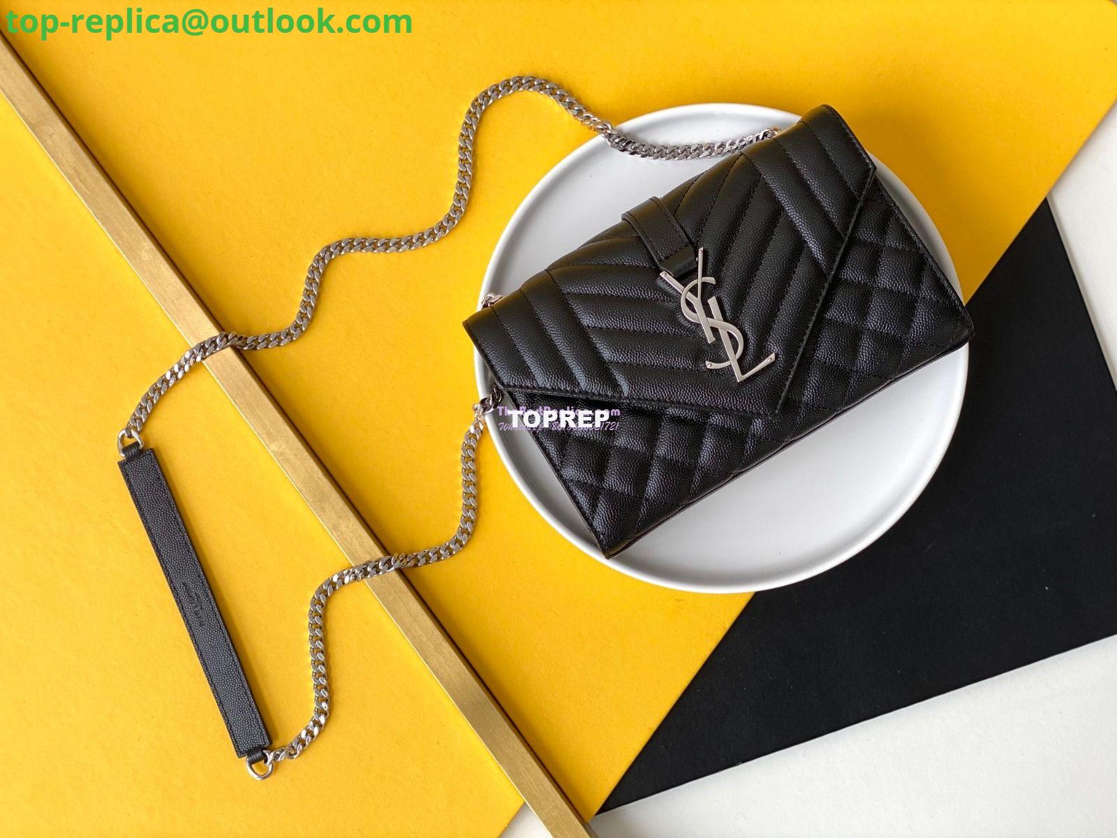 Replica YSL Envelope small bag in mix matelassé grain de poudre embossed leather 526286 black shw 2 Replica YSL Envelope small bag in mix matelassé grain de poudre embossed leather 526286 black shw 2