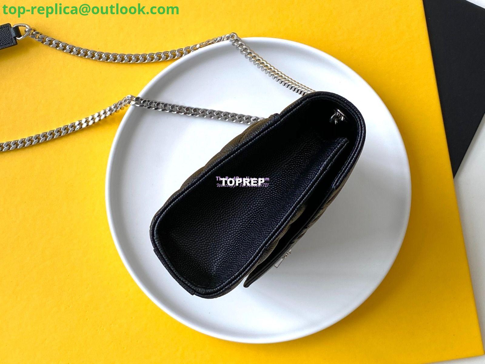 Replica YSL Envelope small bag in mix matelassé grain de poudre embossed leather 526286 black shw 4 Replica YSL Envelope small bag in mix matelassé grain de poudre embossed leather 526286 black shw 4