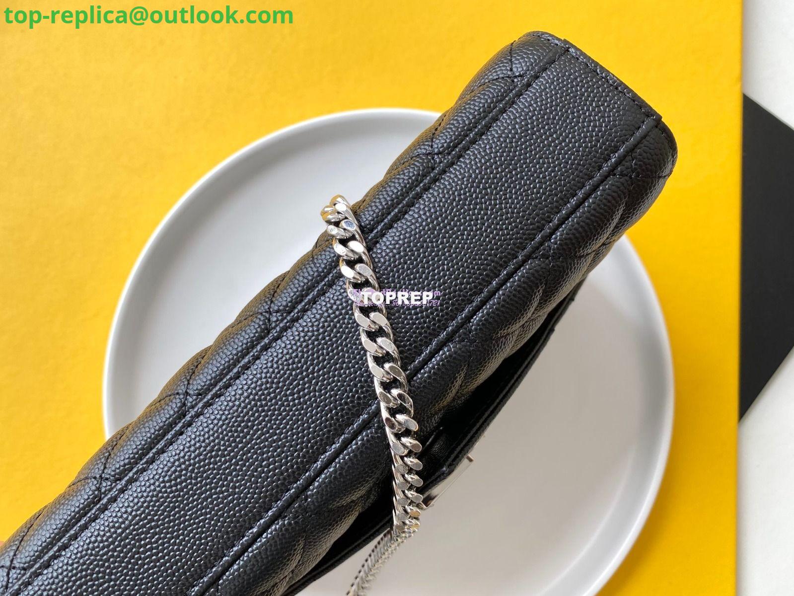 Replica YSL Envelope small bag in mix matelassé grain de poudre embossed leather 526286 black shw 5 Replica YSL Envelope small bag in mix matelassé grain de poudre embossed leather 526286 black shw 5