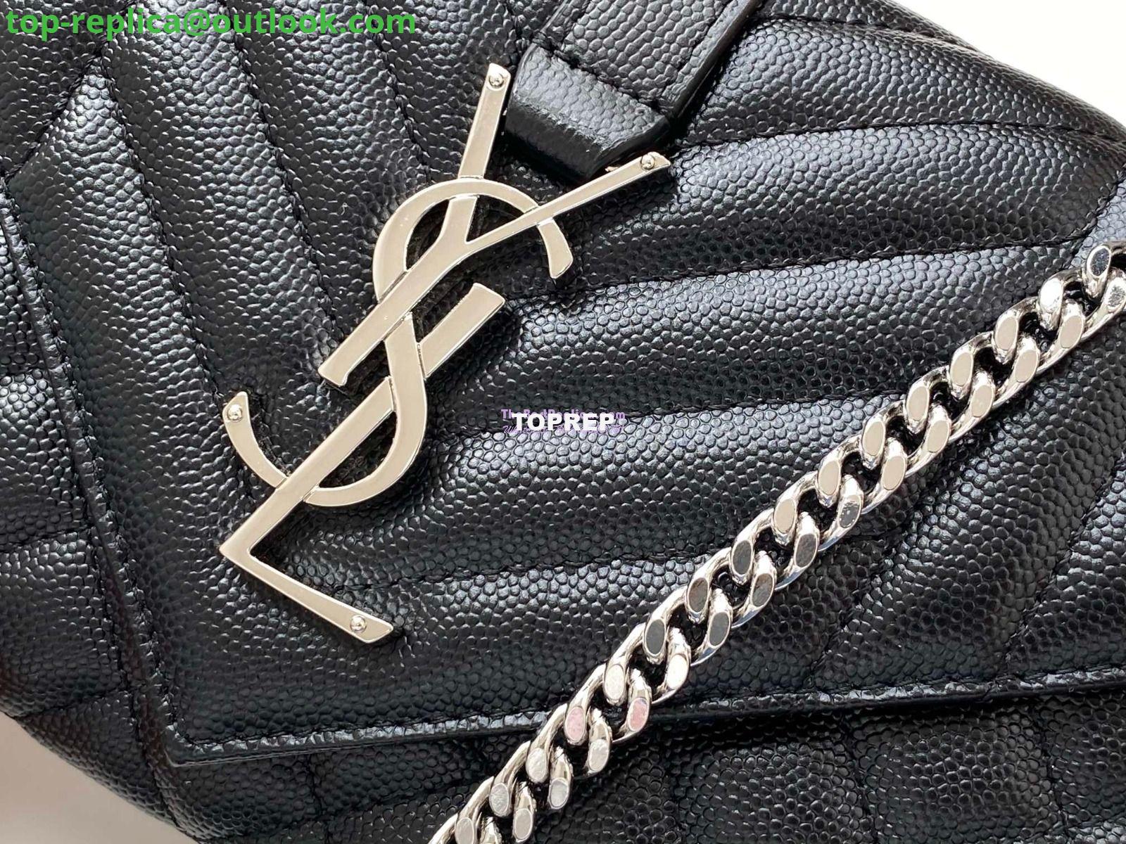 Replica YSL Envelope small bag in mix matelassé grain de poudre embossed leather 526286 black shw 6 Replica YSL Envelope small bag in mix matelassé grain de poudre embossed leather 526286 black shw 6