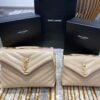 Replica YSL Saint Laurent Medium Loulou Bag In Beige "Y" Matelassé Leather 459749 Silver Hardware 14