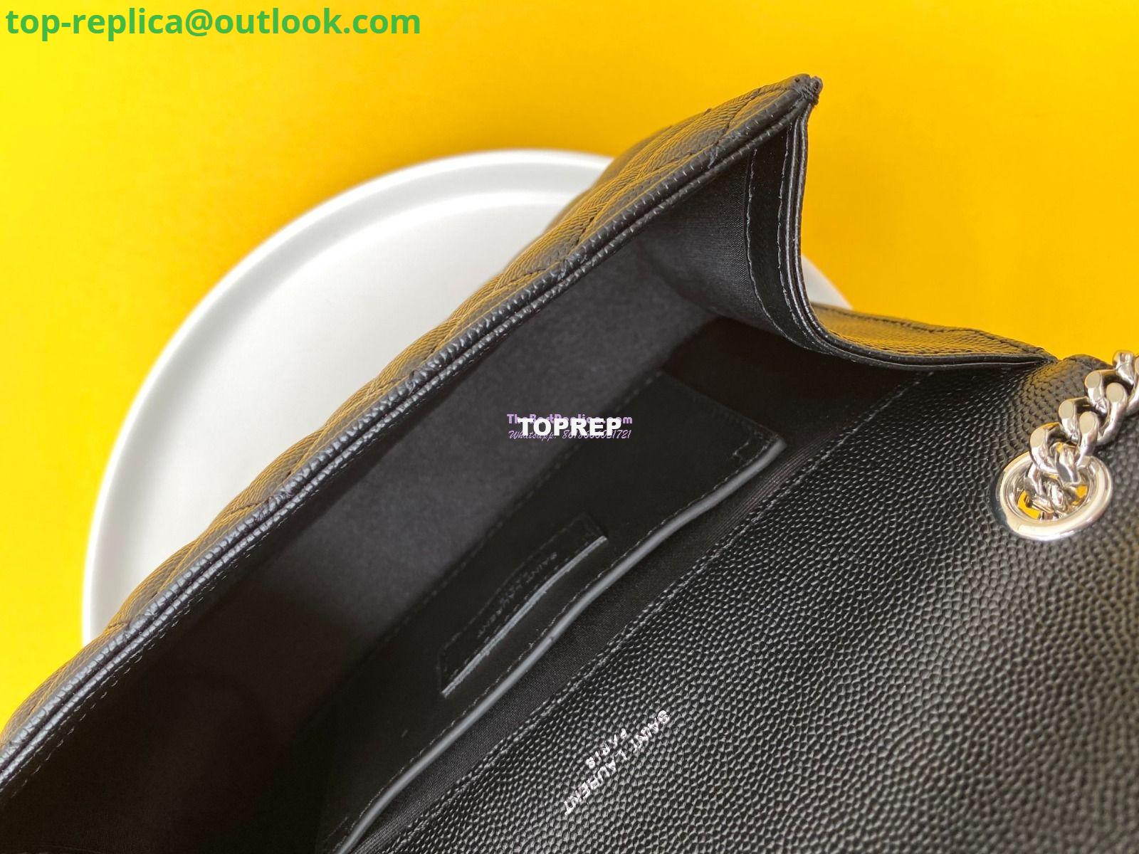 Replica YSL Envelope small bag in mix matelassé grain de poudre embossed leather 526286 black shw 10 Replica YSL Envelope small bag in mix matelassé grain de poudre embossed leather 526286 black shw 10