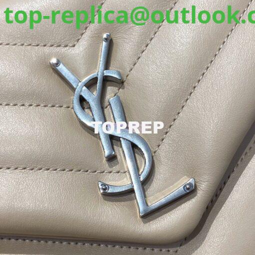 Replica YSL Saint Laurent Medium Loulou Bag In Beige "Y" Matelassé Leather 459749 Silver Hardware 5