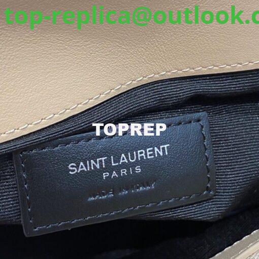 Replica YSL Saint Laurent Medium Loulou Bag In Beige "Y" Matelassé Leather 459749 Silver Hardware 9