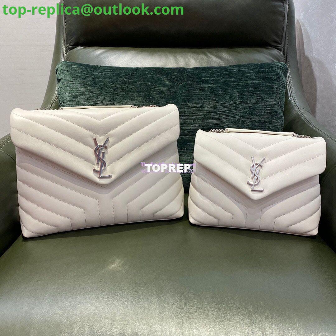 Replica YSL Saint Laurent Medium Loulou Bag In Blanc "Y" Matelassé Leather 459749 Silver Hardware 2 Replica YSL Saint Laurent Medium Loulou Bag In Blanc "Y" Matelassé Leather 459749 Silver Hardware 2