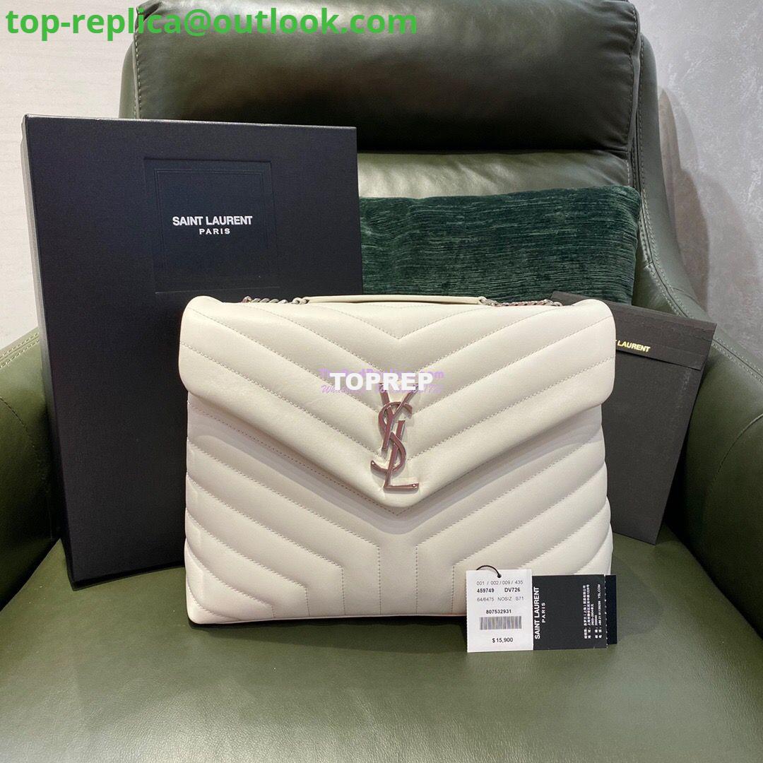 Replica YSL Saint Laurent Medium Loulou Bag In Blanc "Y" Matelassé Leather 459749 Silver Hardware 3 Replica YSL Saint Laurent Medium Loulou Bag In Blanc "Y" Matelassé Leather 459749 Silver Hardware 3
