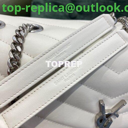 Replica YSL Saint Laurent Medium Loulou Bag In Blanc "Y" Matelassé Leather 459749 Silver Hardware 7