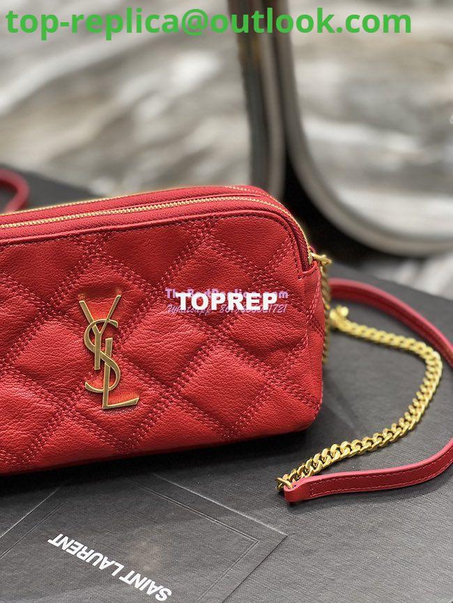 Replica Saint Laurent YSL Becky Double-Zip Pouch in Quilted Lambskin 608941 red 3 Replica Saint Laurent YSL Becky Double-Zip Pouch in Quilted Lambskin 608941 red 3
