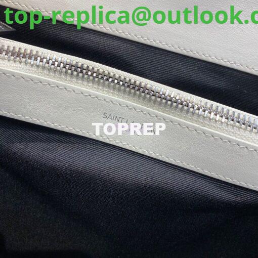 Replica YSL Saint Laurent Medium Loulou Bag In Blanc "Y" Matelassé Leather 459749 Silver Hardware 10