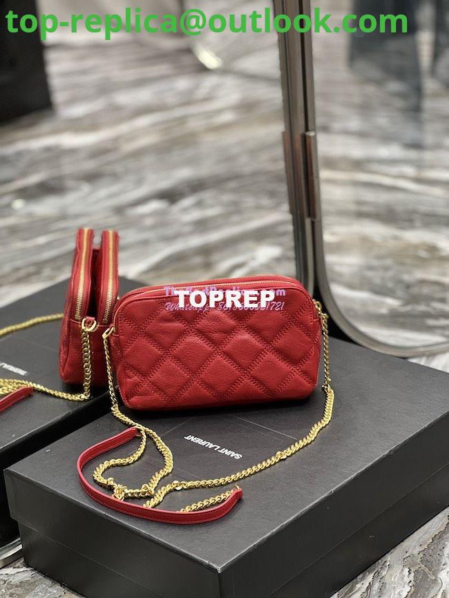 Replica Saint Laurent YSL Becky Double-Zip Pouch in Quilted Lambskin 608941 red 10 Replica Saint Laurent YSL Becky Double-Zip Pouch in Quilted Lambskin 608941 red 10
