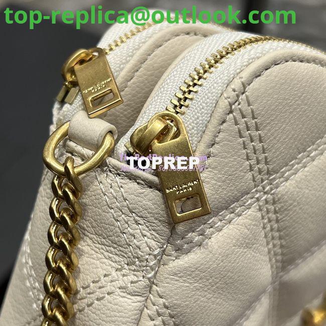 Replica Saint Laurent YSL Becky Double-Zip Pouch in Quilted Lambskin 608941 White 7 Replica Saint Laurent YSL Becky Double-Zip Pouch in Quilted Lambskin 608941 White 7
