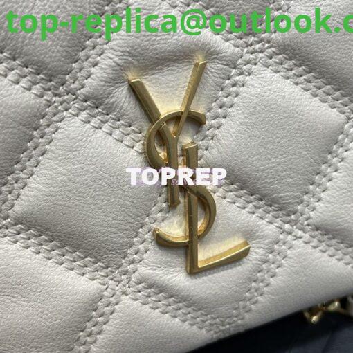 Replica Saint Laurent YSL Becky Double-Zip Pouch in Quilted Lambskin 608941 White 8