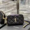 Replica Saint Laurent YSL Becky Double-Zip Pouch in Quilted Lambskin 608941 White 11