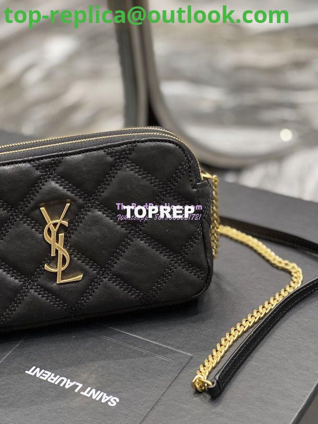 Replica Saint Laurent YSL Becky Double-Zip Pouch in Quilted Lambskin 608941 Black 4 Replica Saint Laurent YSL Becky Double-Zip Pouch in Quilted Lambskin 608941 Black 4