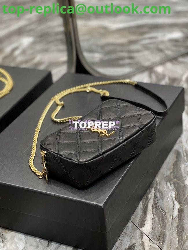 Replica Saint Laurent YSL Becky Double-Zip Pouch in Quilted Lambskin 608941 Black 5 Replica Saint Laurent YSL Becky Double-Zip Pouch in Quilted Lambskin 608941 Black 5