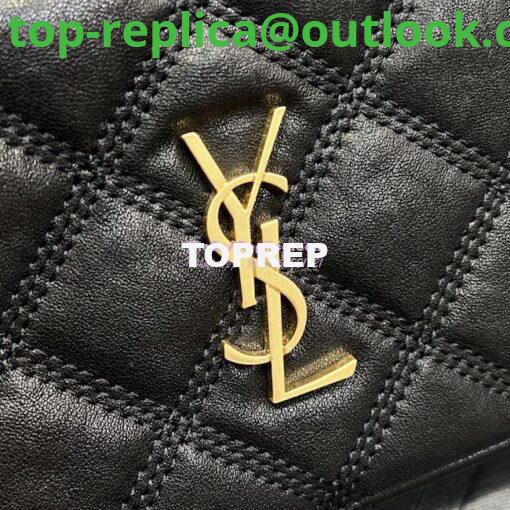 Replica Saint Laurent YSL Becky Double-Zip Pouch in Quilted Lambskin 608941 Black 6