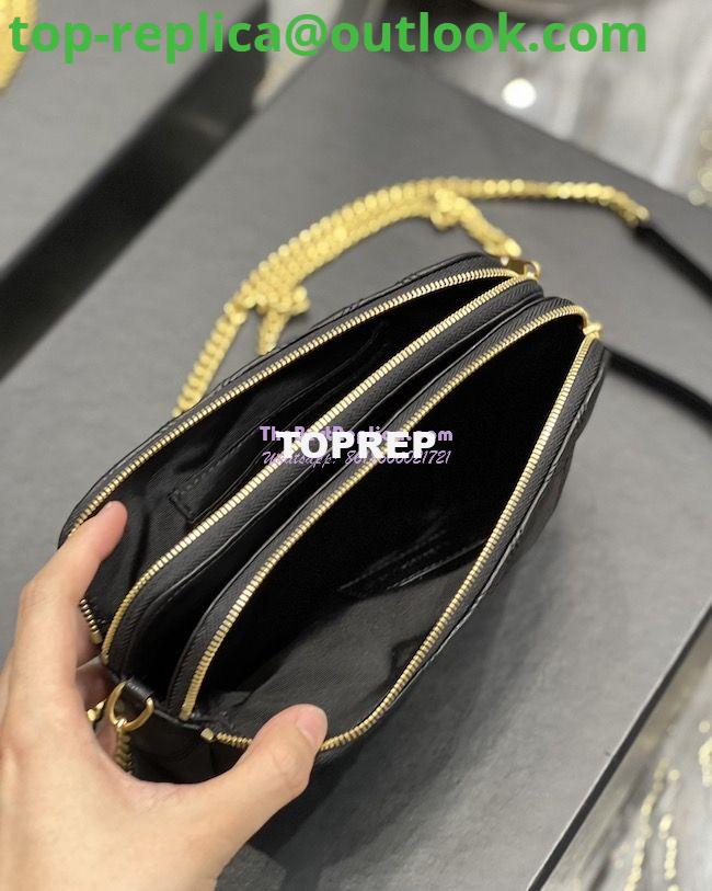 Replica Saint Laurent YSL Becky Double-Zip Pouch in Quilted Lambskin 608941 Black 8 Replica Saint Laurent YSL Becky Double-Zip Pouch in Quilted Lambskin 608941 Black 8