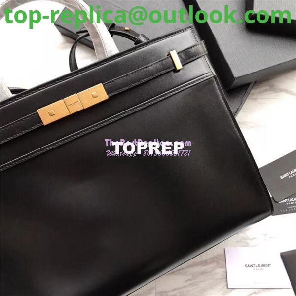 Replica YSL Saint Laurent Manhattan small shopping in black smooth leather 2 Replica YSL Saint Laurent Manhattan small shopping in black smooth leather 2