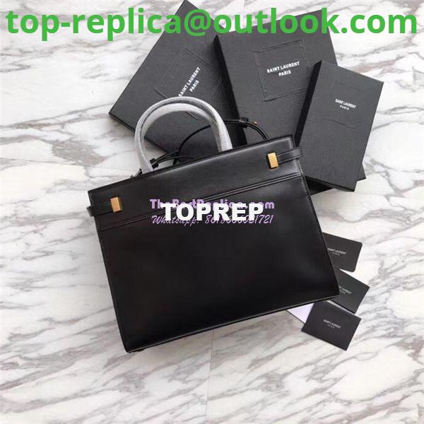 Replica YSL Saint Laurent Manhattan small shopping in black smooth leather 4 Replica YSL Saint Laurent Manhattan small shopping in black smooth leather 4
