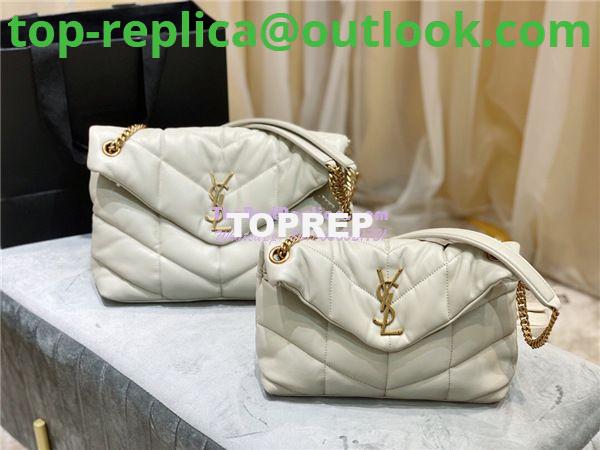 Replica Yves Saint Laurent YSL Loulou Puffer Small Bag In Quilted Lambskin 577476 White Gold Hardware Replica Yves Saint Laurent YSL Loulou Puffer Small Bag In Quilted Lambskin 577476 White Gold Hardware