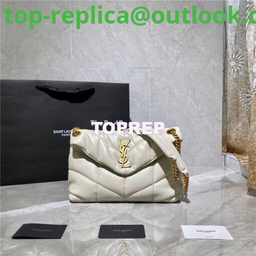 Replica Yves Saint Laurent YSL Loulou Puffer Small Bag In Quilted Lambskin 577476 White Gold Hardware 2