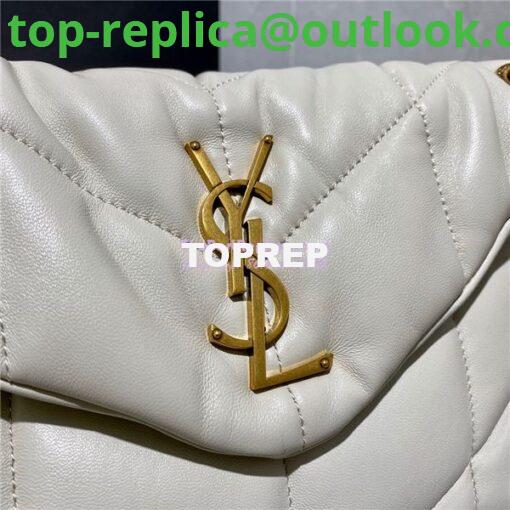 Replica Yves Saint Laurent YSL Loulou Puffer Small Bag In Quilted Lambskin 577476 White Gold Hardware 13