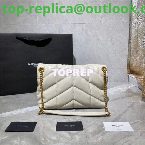 Replica Yves Saint Laurent YSL Loulou Puffer Small Bag In Quilted Lambskin 577476 White Gold Hardware 14