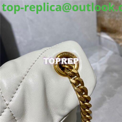 Replica Yves Saint Laurent YSL Loulou Puffer Small Bag In Quilted Lambskin 577476 White Gold Hardware 15