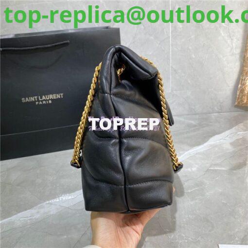 Replica Yves Saint Laurent YSL Loulou Puffer Medium Bag In Quilted Lambskin 5774751 Black Gold Hardware 5