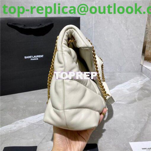 Replica Yves Saint Laurent YSL Loulou Puffer Medium Bag In Quilted Lambskin 5774751 White Gold Hardware 6