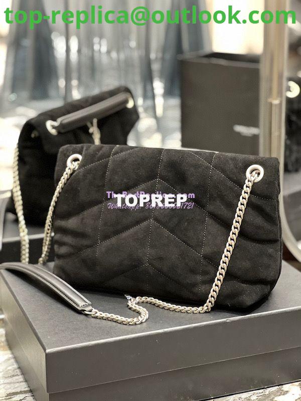 Replica YSL Saint Laurent Loulou Puffer Small Bag In Quilted Suede And Lambskin 577476 Black 6 Replica YSL Saint Laurent Loulou Puffer Small Bag In Quilted Suede And Lambskin 577476 Black 6