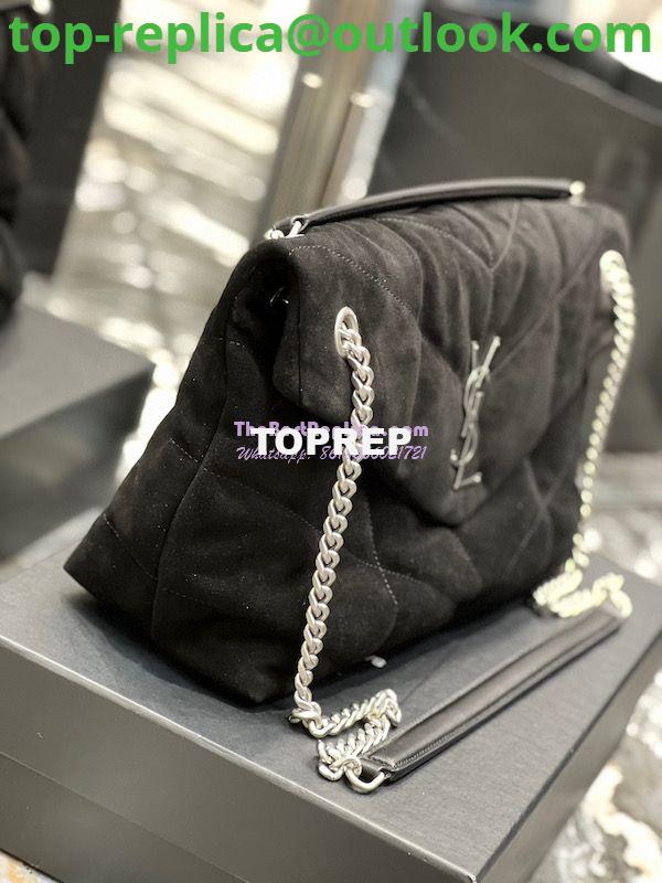 Replica YSL Saint Laurent Loulou Puffer Medium Bag In Quilted Suede And Lambskin 5774751 Black 5 Replica YSL Saint Laurent Loulou Puffer Medium Bag In Quilted Suede And Lambskin 5774751 Black 5