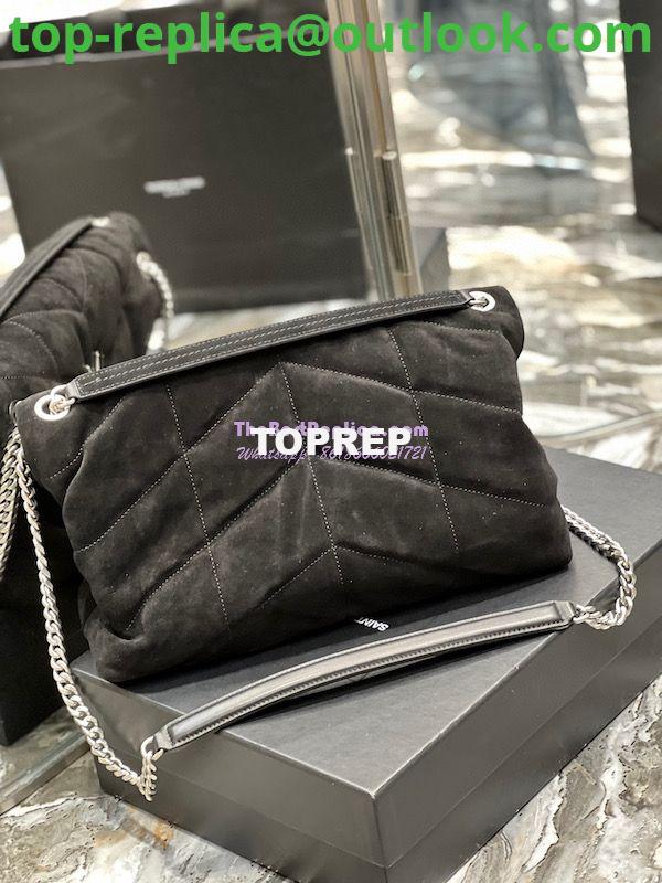 Replica YSL Saint Laurent Loulou Puffer Medium Bag In Quilted Suede And Lambskin 5774751 Black 8 Replica YSL Saint Laurent Loulou Puffer Medium Bag In Quilted Suede And Lambskin 5774751 Black 8