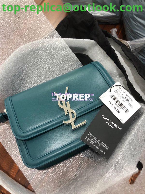 Replica YSL Saint Laurent Solferino Soft Satchel In Box Leather 635025 Slate Green 16 Replica YSL Saint Laurent Solferino Soft Satchel In Box Leather 635025 Slate Green 16