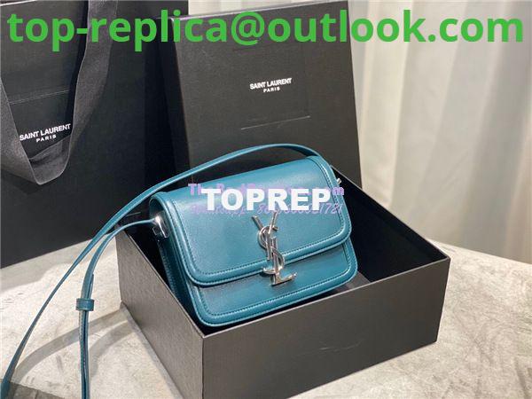 Replica YSL Saint Laurent Solferino Soft Satchel In Box Leather 635025 Slate Green 18 Replica YSL Saint Laurent Solferino Soft Satchel In Box Leather 635025 Slate Green 18