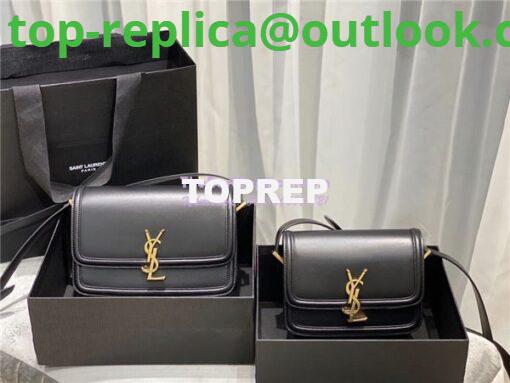 Replica YSL Saint Laurent Solferino Soft Satchel In Box Leather 635025 Black