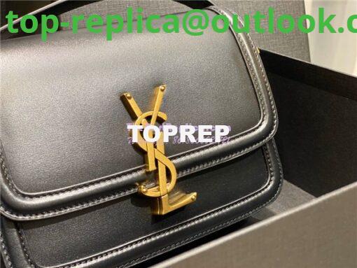 Replica YSL Saint Laurent Solferino Soft Satchel In Box Leather 635025 Black 3