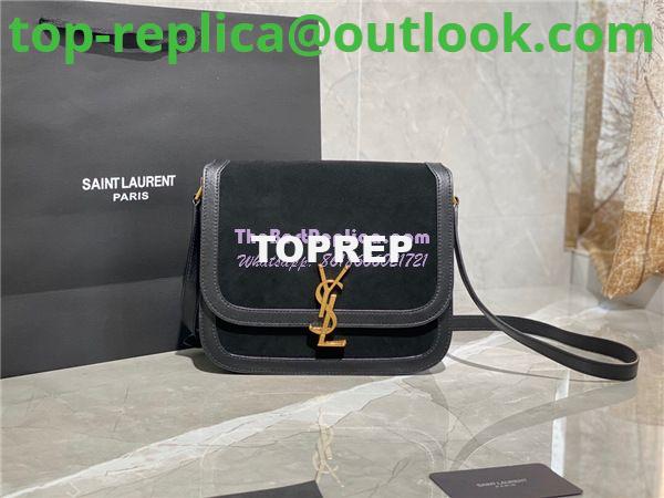 Replica YSL Saint Laurent Solferino Medium Soft Satchel In Suede And Smooth Leather 635025 Black Replica YSL Saint Laurent Solferino Medium Soft Satchel In Suede And Smooth Leather 635025 Black