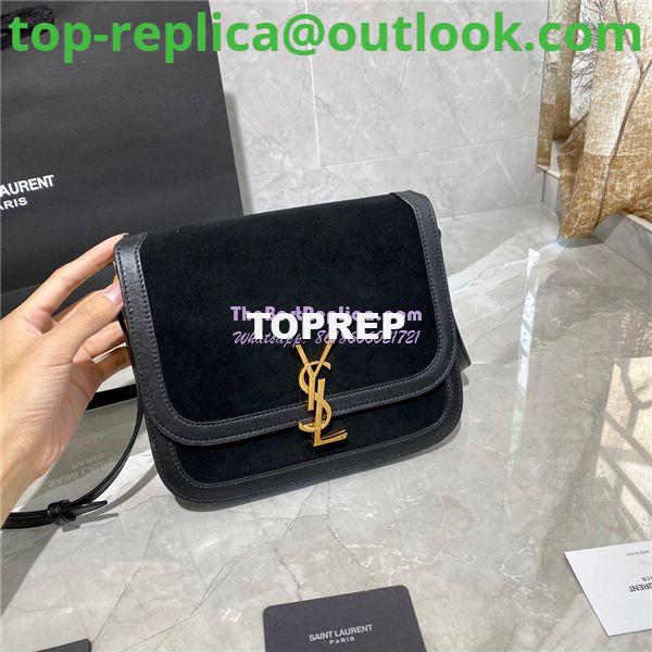 Replica YSL Saint Laurent Solferino Medium Soft Satchel In Suede And Smooth Leather 635025 Black 2 Replica YSL Saint Laurent Solferino Medium Soft Satchel In Suede And Smooth Leather 635025 Black 2
