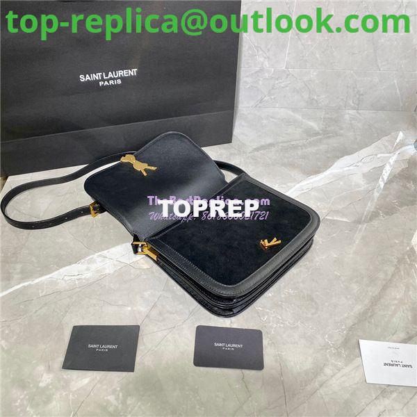 Replica YSL Saint Laurent Solferino Medium Soft Satchel In Suede And Smooth Leather 635025 Black 8 Replica YSL Saint Laurent Solferino Medium Soft Satchel In Suede And Smooth Leather 635025 Black 8