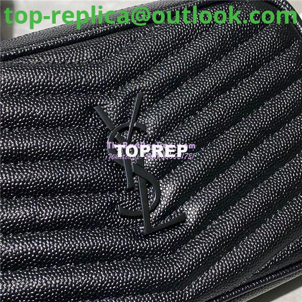 Replica YSL Saint Laurent Lou Mini Bag In Quilted Grain De Poudre Embossed Leather 6125791 All Black 6 Replica YSL Saint Laurent Lou Mini Bag In Quilted Grain De Poudre Embossed Leather 6125791 All Black 6