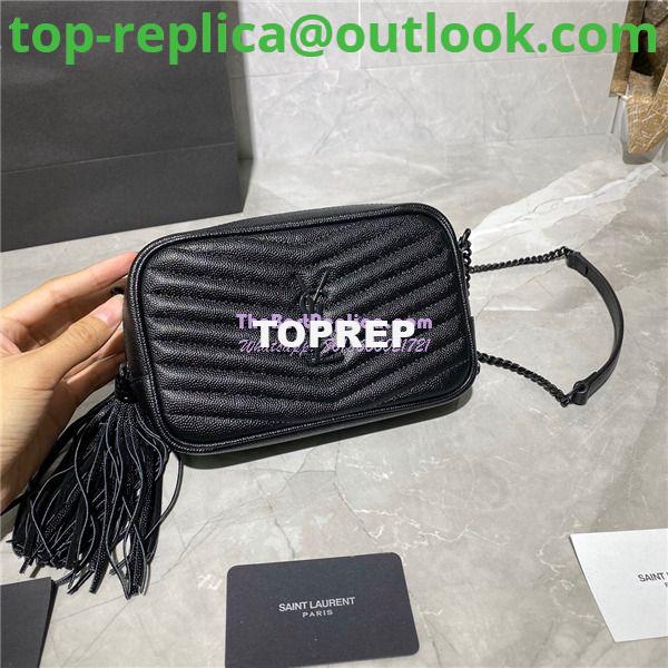 Replica YSL Saint Laurent Lou Mini Bag In Quilted Grain De Poudre Embossed Leather 6125791 All Black 11 Replica YSL Saint Laurent Lou Mini Bag In Quilted Grain De Poudre Embossed Leather 6125791 All Black 11