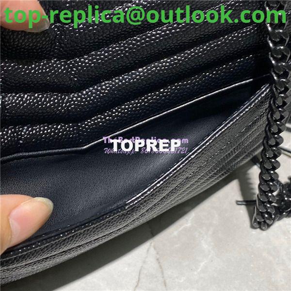 Replica YSL Saint Laurent Lou Mini Bag In Quilted Grain De Poudre Embossed Leather 6125791 All Black 12 Replica YSL Saint Laurent Lou Mini Bag In Quilted Grain De Poudre Embossed Leather 6125791 All Black 12