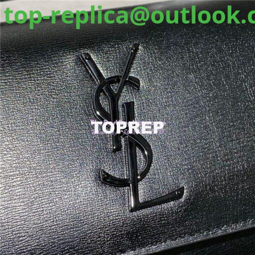 Replica Saint Laurent YSL Sunset Chain Wallet In Smooth Leather 533026 All Black 4