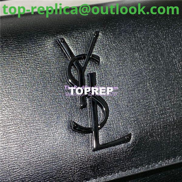 Replica Saint Laurent YSL Sunset Chain Wallet In Smooth Leather 533026 All Black 4 Replica Saint Laurent YSL Sunset Chain Wallet In Smooth Leather 533026 All Black 4