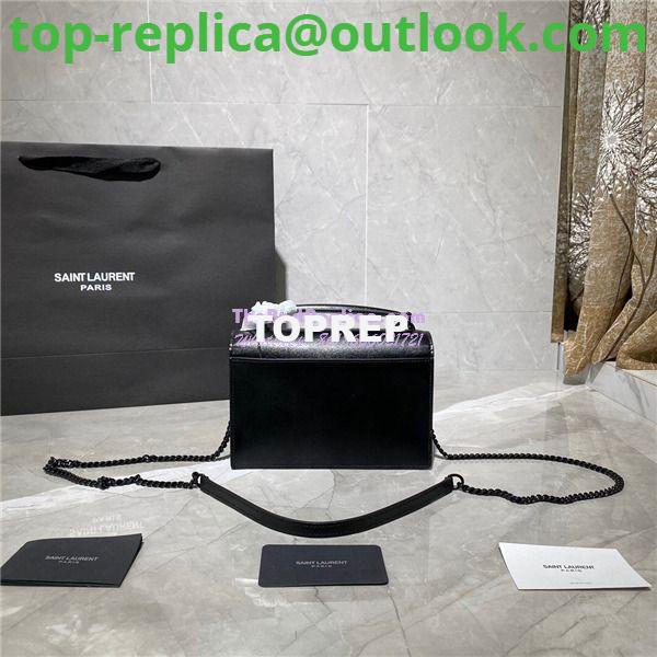 Replica Saint Laurent YSL Sunset Chain Wallet In Smooth Leather 533026 All Black 5 Replica Saint Laurent YSL Sunset Chain Wallet In Smooth Leather 533026 All Black 5