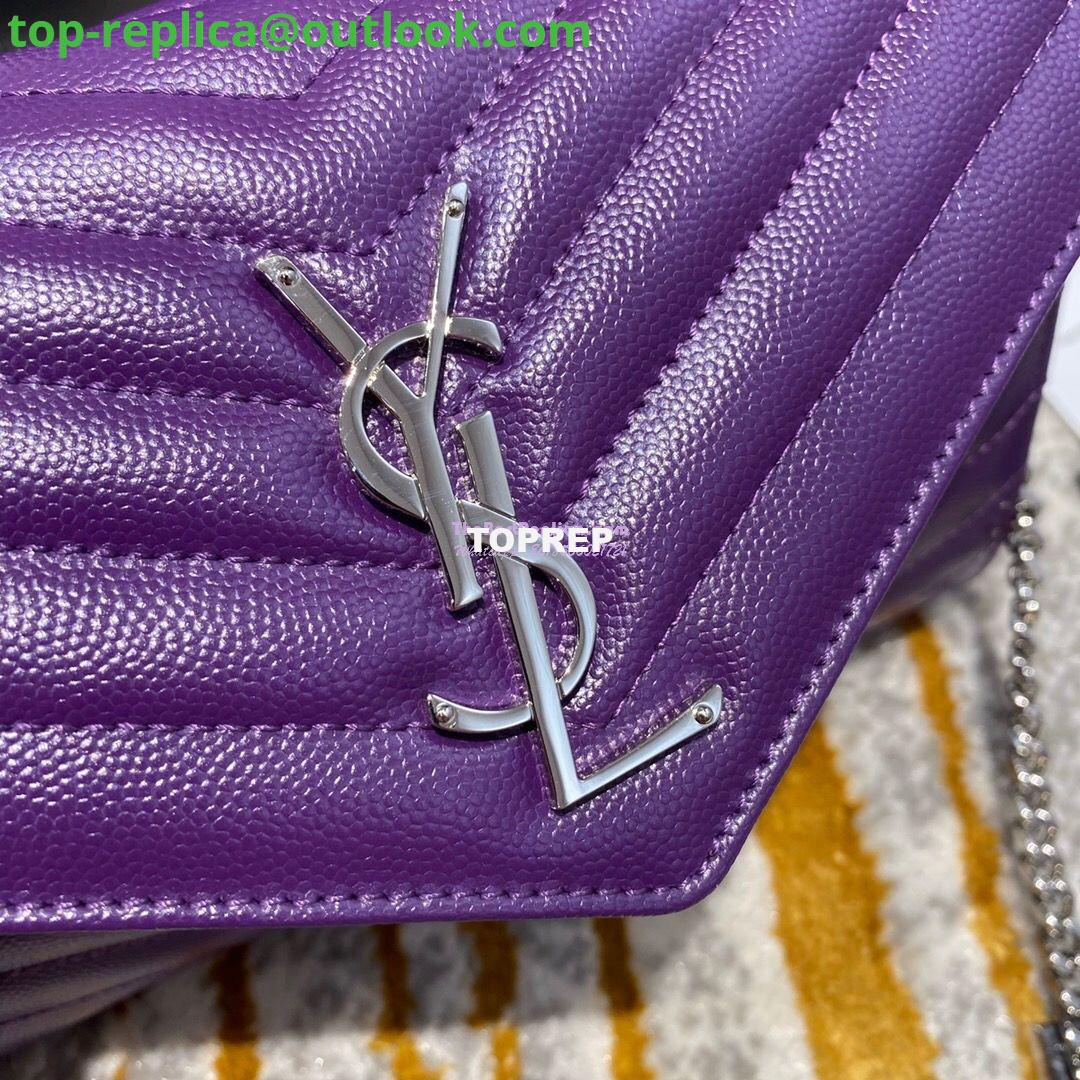 Replica YSL Saint Laurent Monogram Chain Wallet Grain De Poudre Textured Matelasse Leather Purple 4 Replica YSL Saint Laurent Monogram Chain Wallet Grain De Poudre Textured Matelasse Leather Purple 4