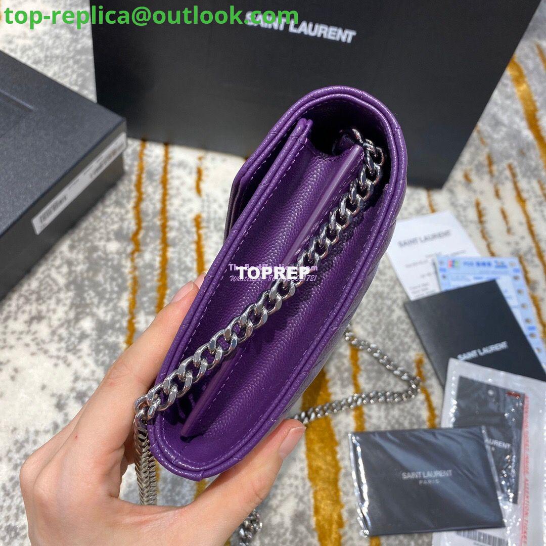 Replica YSL Saint Laurent Monogram Chain Wallet Grain De Poudre Textured Matelasse Leather Purple 5 Replica YSL Saint Laurent Monogram Chain Wallet Grain De Poudre Textured Matelasse Leather Purple 5