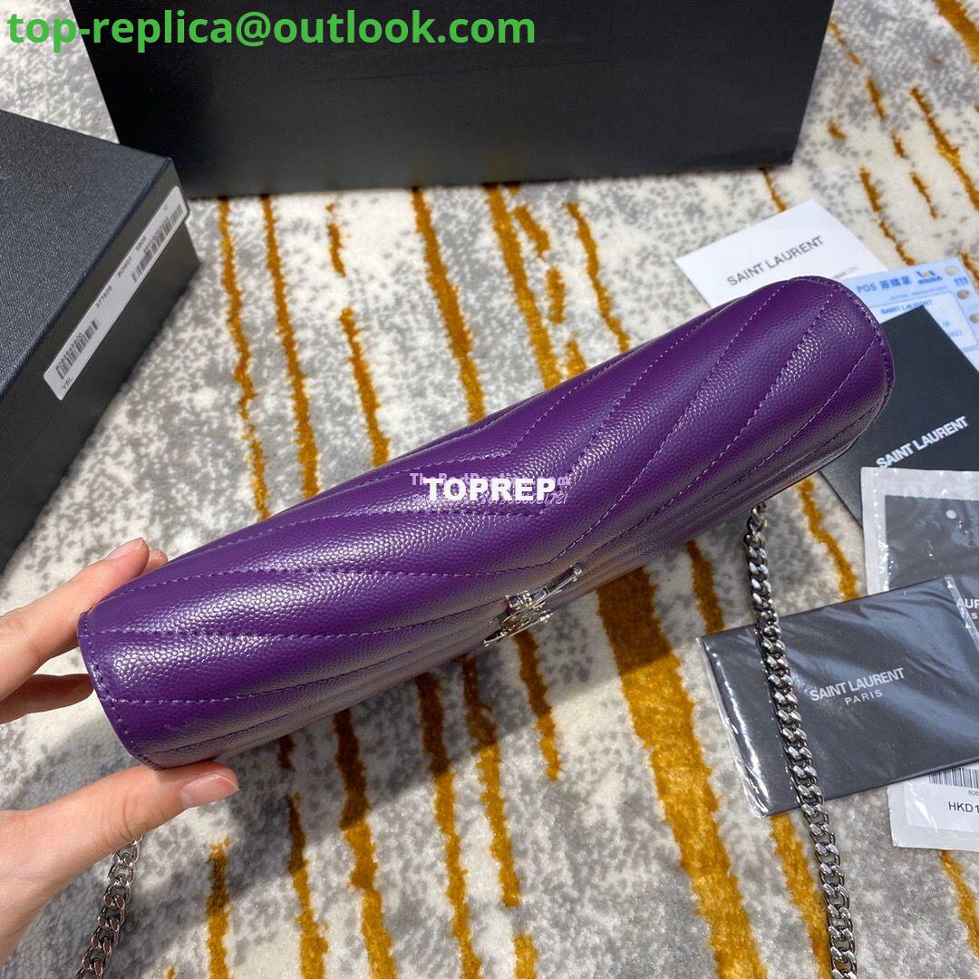 Replica YSL Saint Laurent Monogram Chain Wallet Grain De Poudre Textured Matelasse Leather Purple 6 Replica YSL Saint Laurent Monogram Chain Wallet Grain De Poudre Textured Matelasse Leather Purple 6